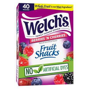 image:imageWelchs Fruit Snacks Berries n Cherries Great for School Lunches Bulk Pack Individual Single Serve Bags 155 oz Pack of 144Berries N Cherries